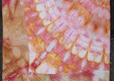 handyed fabric in pinks; walking foot quilting