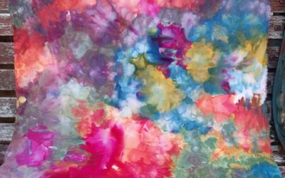 Ice dyeing fabric. What Do Quilters Do When It’s Too Hot to Quilt? We Play with Ice!